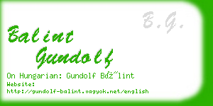 balint gundolf business card